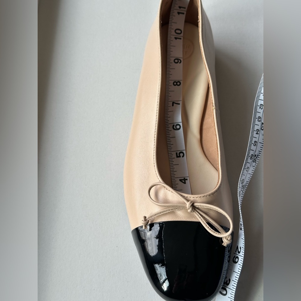 PAUL GREEN Beige & Black Cap-Toe Ballet Flats (Fits 9.5–10) - Picture 13 of 16